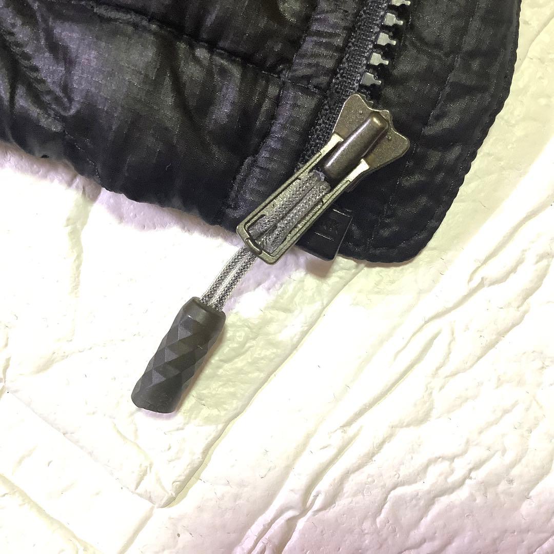 美品 ノースフェイス 中綿ベスト THERMOBALL 刺繍ロゴ ブラック 黒L