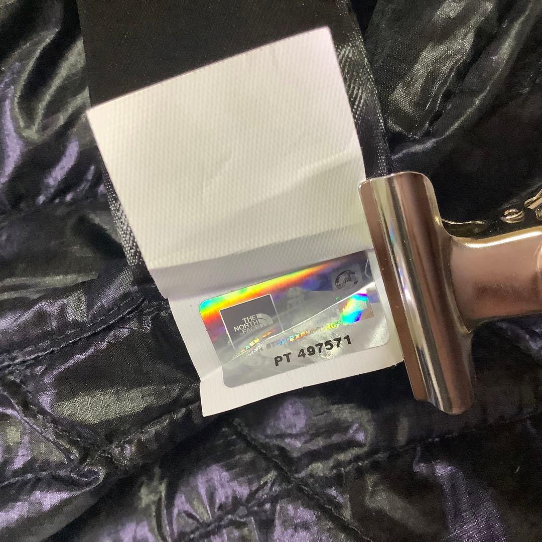 美品 ノースフェイス 中綿ベスト THERMOBALL 刺繍ロゴ ブラック 黒L