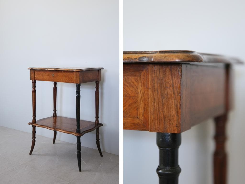 フランスアンティーク◇木製ソーイングテーブル/裁縫箱/机/化粧台(90-145)