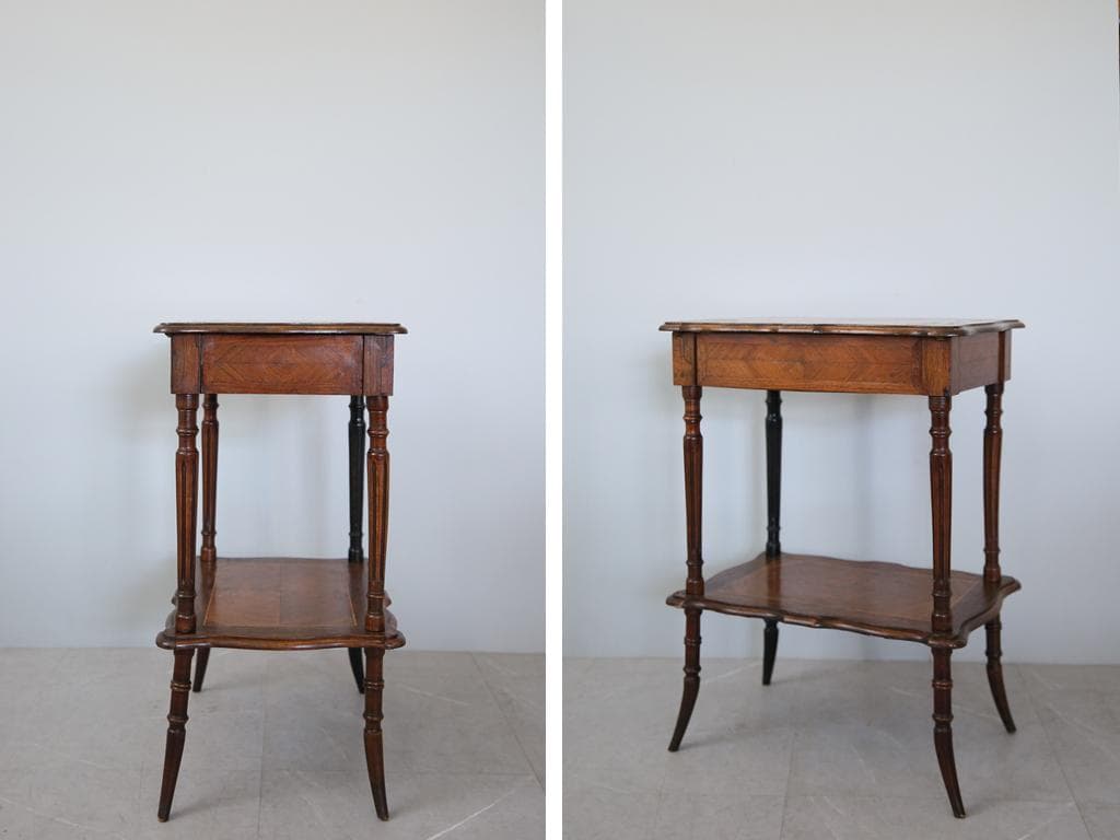 フランスアンティーク◇木製ソーイングテーブル/裁縫箱/机/化粧台(90-145)