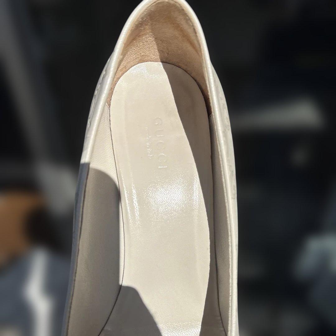 GUCCI シマレザー　ＧＧロゴ　パンプス　シューズ　ヒール　グッチ　スニーカー