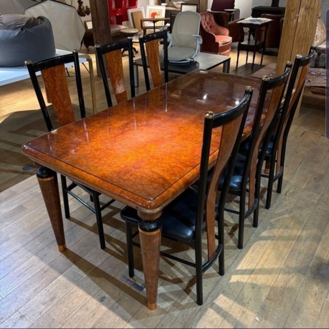 引き取り限定 イタリア製 ダイニング テーブル イス 6脚 セット インテリア