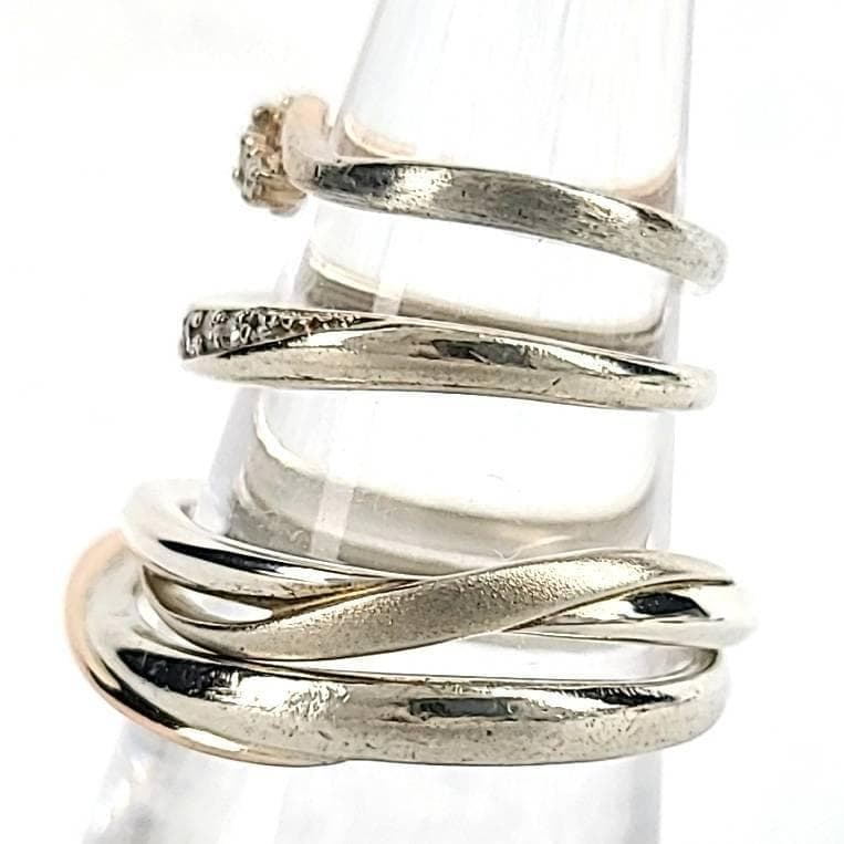 ●良品▽4℃　指輪　約7号　約16号　K10　ダイヤ　まとめ