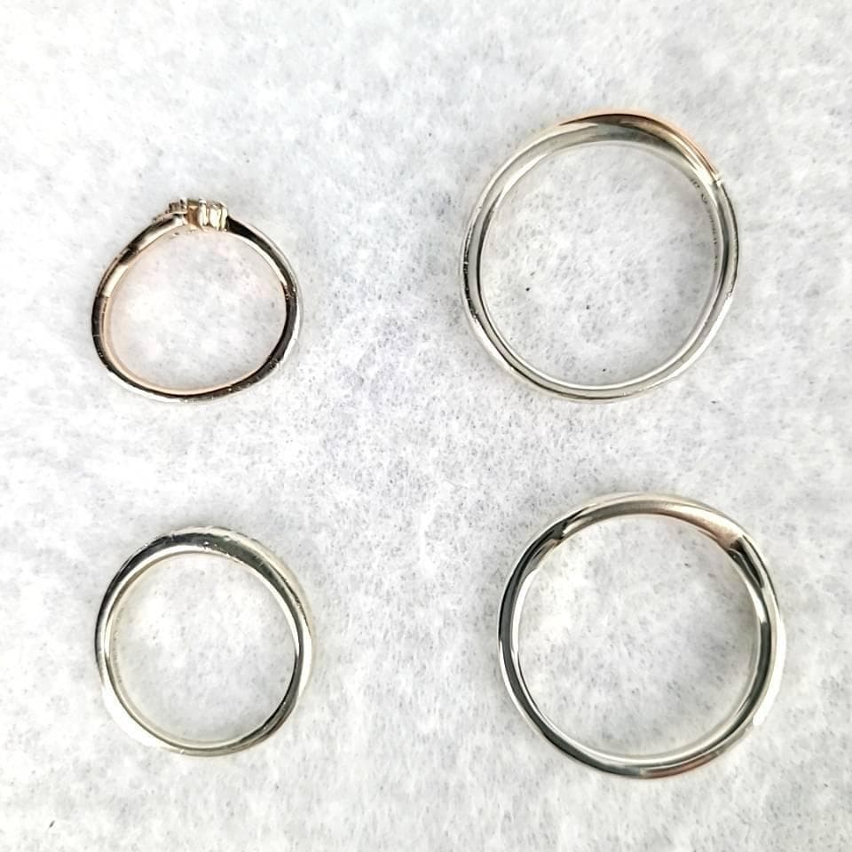 ●良品▽4℃　指輪　約7号　約16号　K10　ダイヤ　まとめ