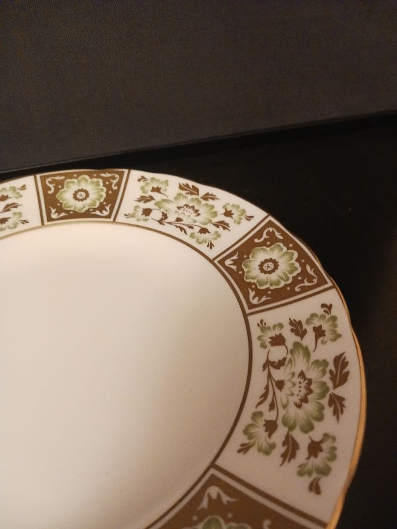 ロイヤルクラウンダービー パネル グリーン ケーキプレート①②