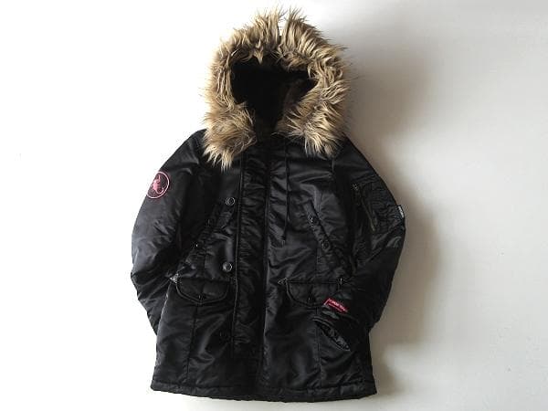 ヒステリックグラマー ガール 蠍ワッペン プリマロフト N-3B ジャケット 黒