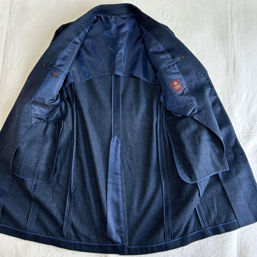 お*ー様 美品 タケオキクチ アンゴラ ビーバー シングル チェスターコートM