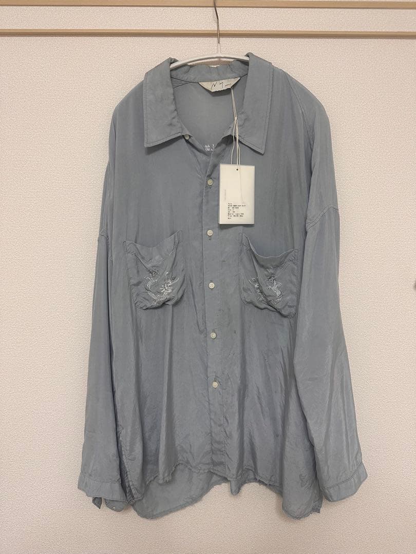 トップス ANCELLM AGING EMBROIDERY SHIRT SAX 25SS