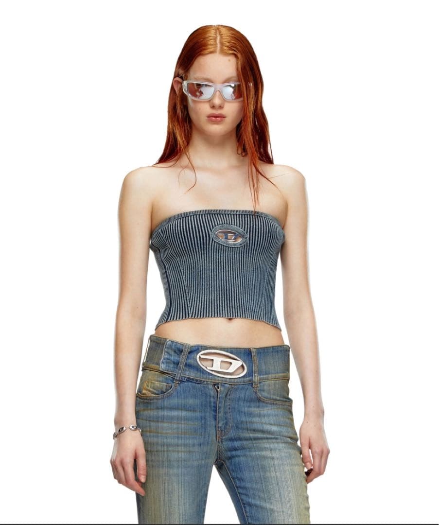 【49,500円】未使用級 ディーゼル オーバルD チューブトップニット 現行品