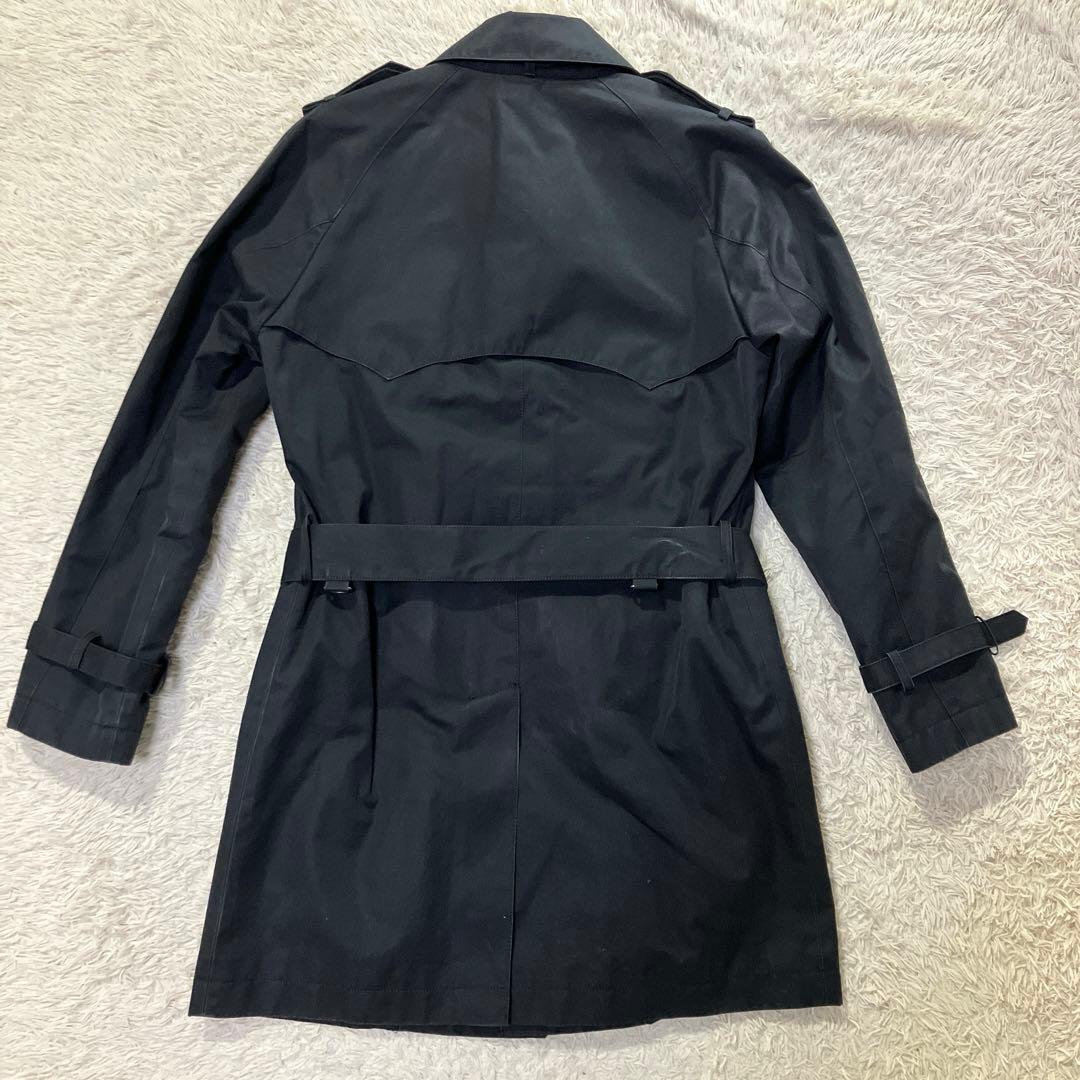 ポールスミス　トレンチコート　ライナー付き　ストライプ　カシミア　ブラック　M