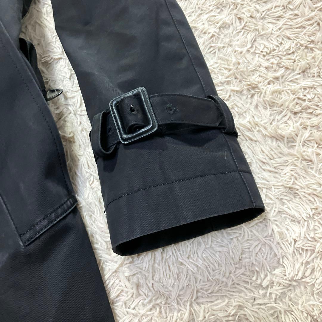 ポールスミス　トレンチコート　ライナー付き　ストライプ　カシミア　ブラック　M