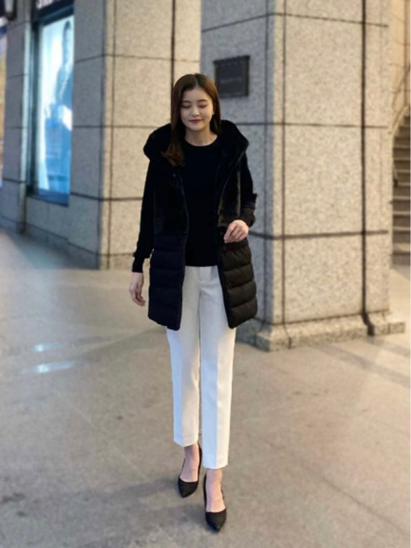 エムプルミエエコムートンダウンベスト 黒