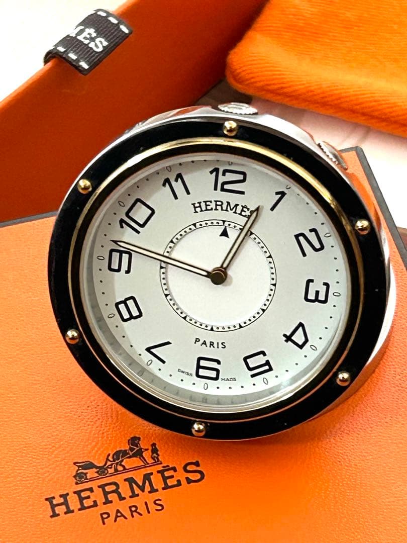 美品★エルメス HERMES置時計 PE-CL1.540 クリッパー リーベル