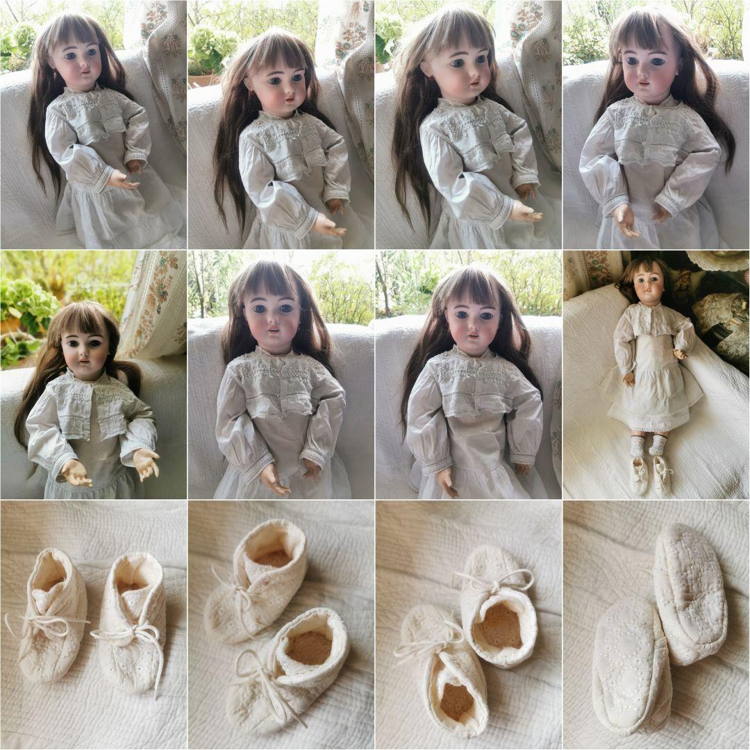 アンティークドイツ シモン＆ハルビックビスクドール 美少女人形コットンドレス靴付