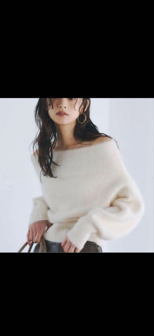 2025AW アニュアンス ラクーンフォックスオフショルニットプルオーバー