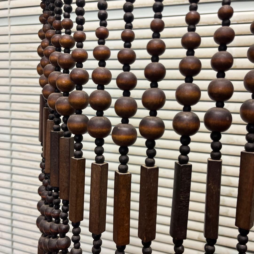 3つのアーチが魅力　昭和レトロ　木製珠すだれ　珠のれん　木製ヴィンテージ