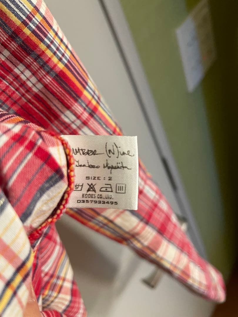 ぽ*ん様 Number (N)ine ナンバーナイン　チェック柄 長袖ネルシャツ