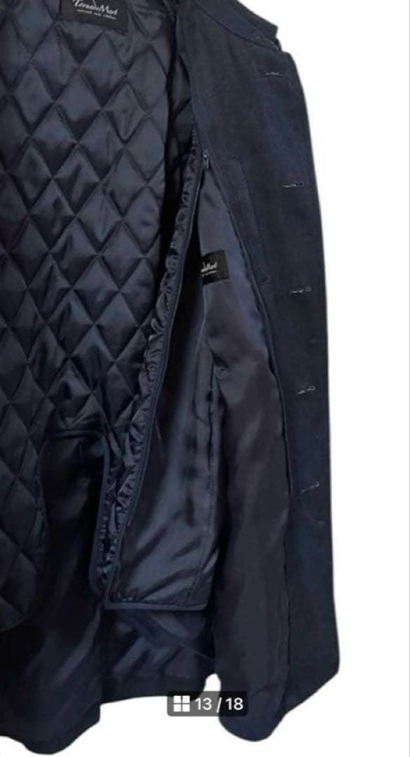 専用品 TORNADO MART マイクロスエード 薄手 コート ライナー付 紺