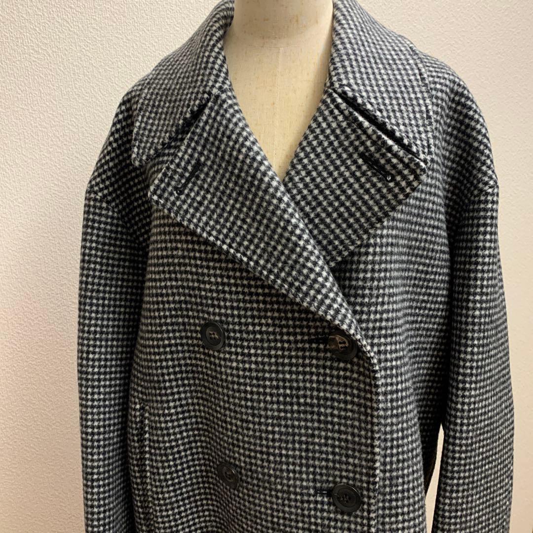 Plage プラージュ　チェック柄ダブルボタンロングコート　38サイズ