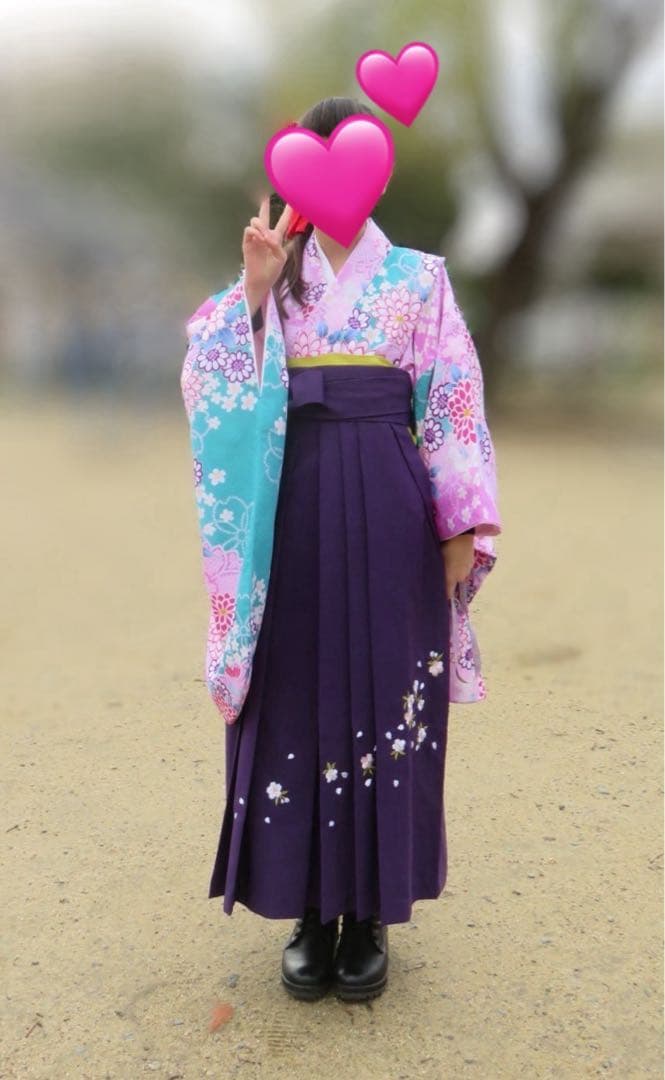 used★小学生卒業式袴３点セット★Sサイズ　身長145〜153cm