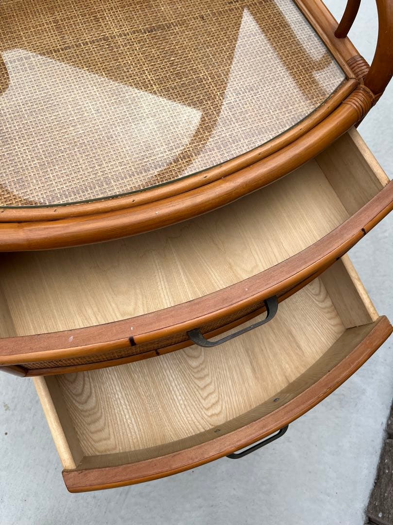 籐 ラタン ドレッサー チェスト ミラー 鏡 引き出し インテリア