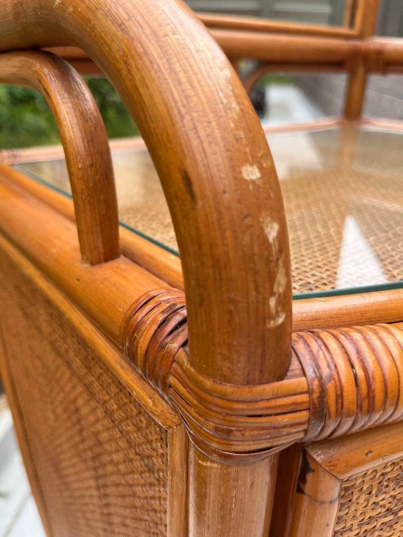 籐 ラタン ドレッサー チェスト ミラー 鏡 引き出し インテリア