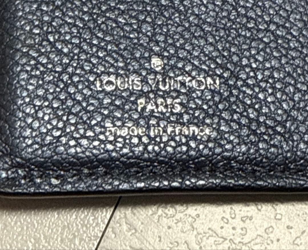 ルイヴィトン アンプラント ポルトフォイユ クレア メタリックブルー