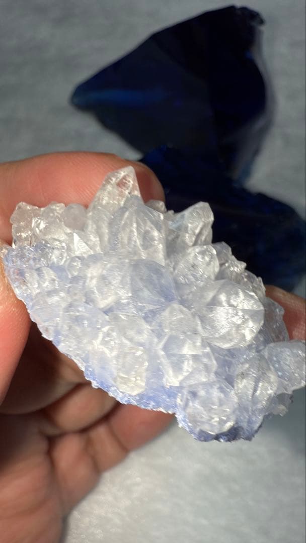 高品質 デュモルチェライトインクォーツ クラスター 原石