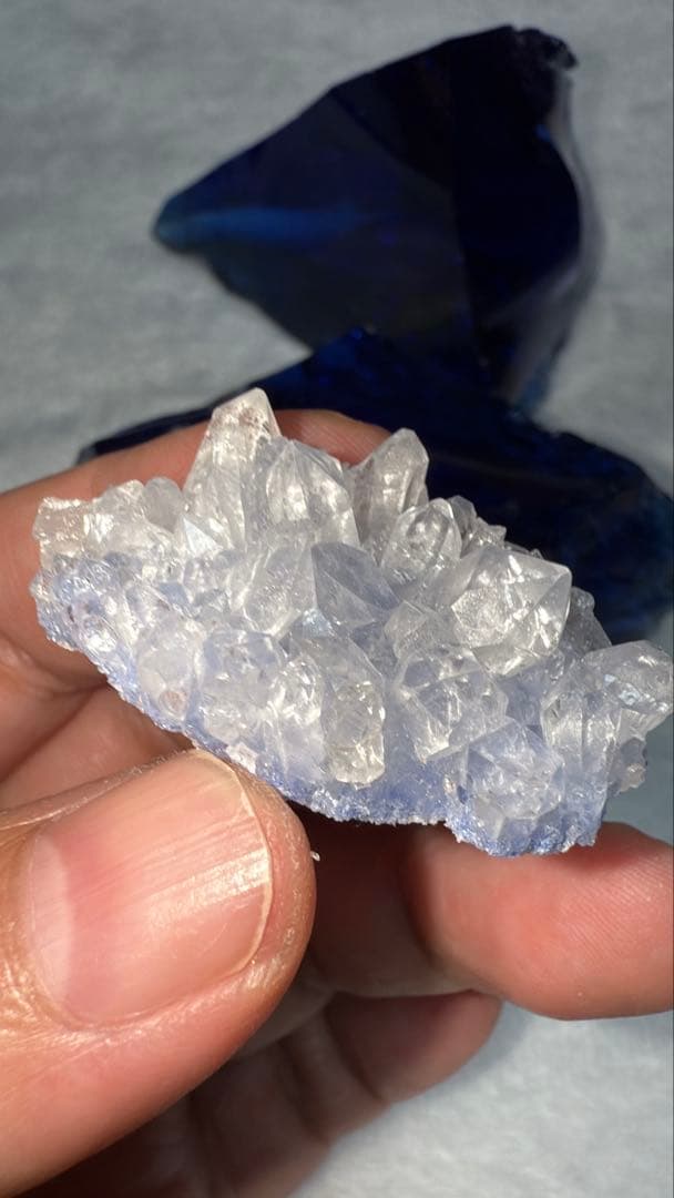 高品質 デュモルチェライトインクォーツ クラスター 原石