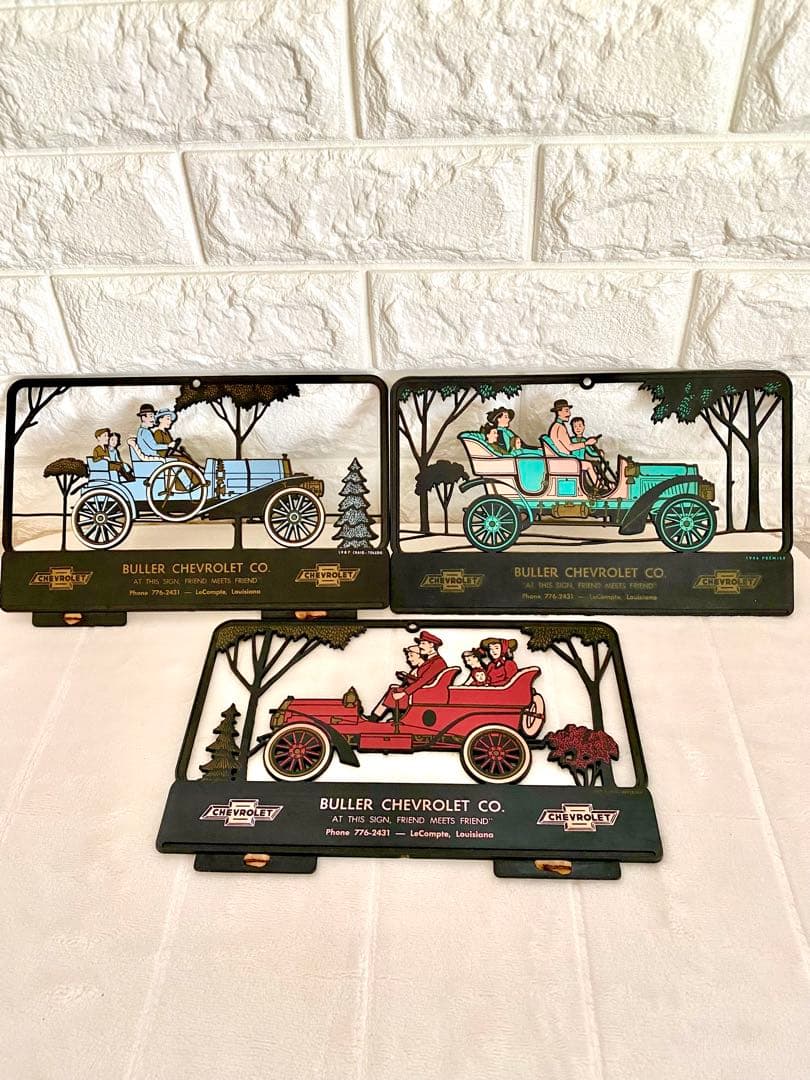 ✴︎1950～70‘S製レア物　シボレー ヴィンテージ広告/クラッシックカー壁掛け