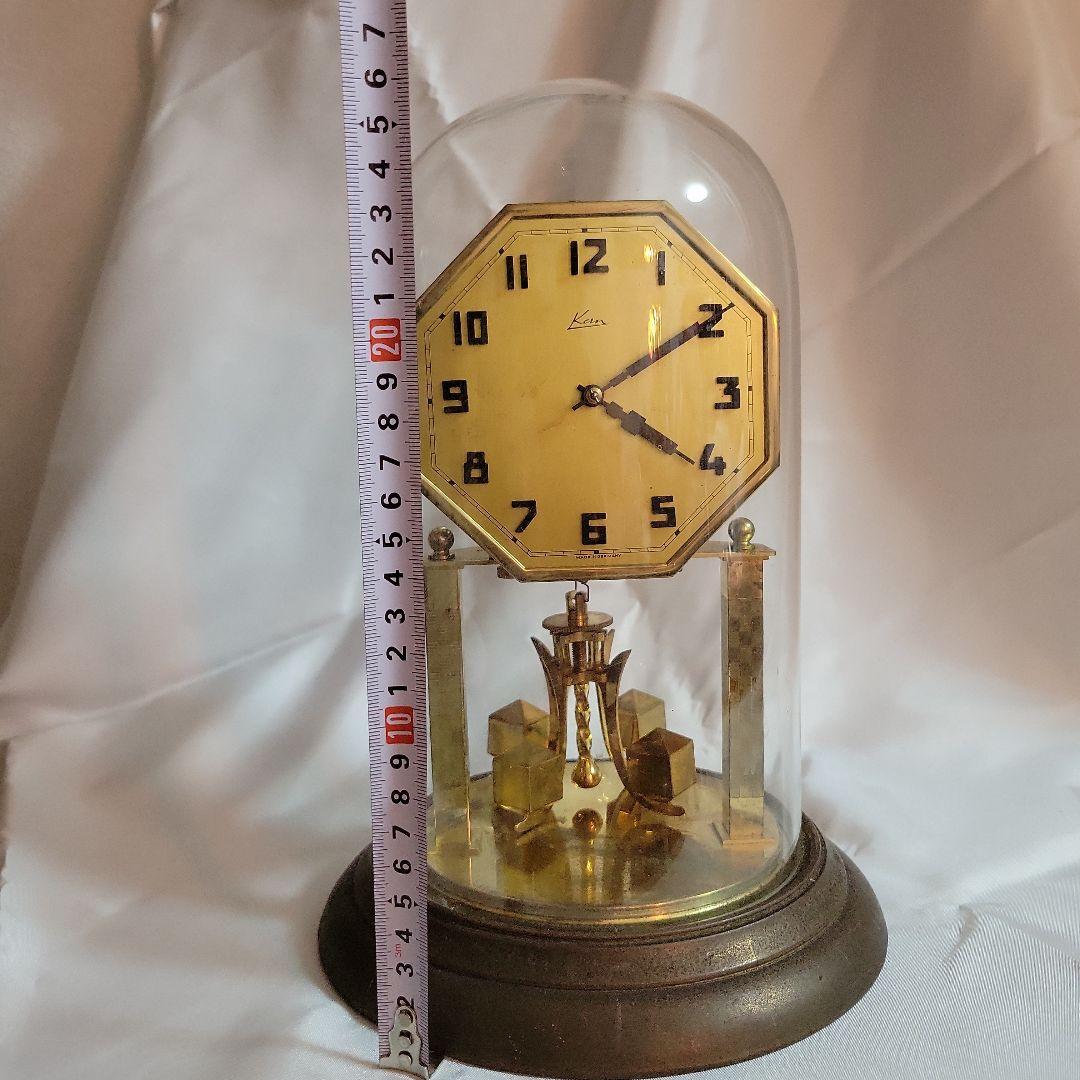 ヴィンテージ時計　ドイツ製 Kern（ケアン）ガラスのドーム　卓上時計　置時計