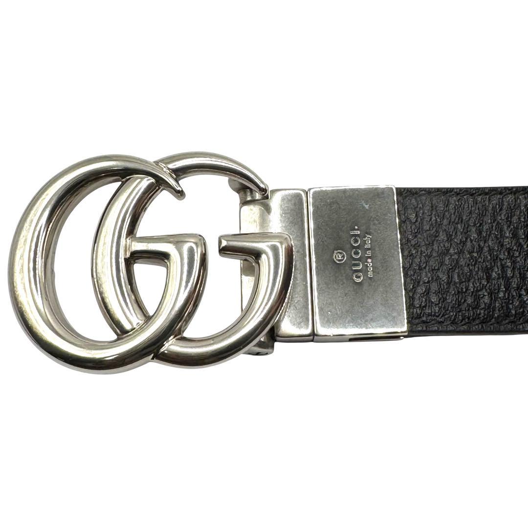 ★S級極美品★GUCCI ベルト インターロッキング シルバー ダブルG