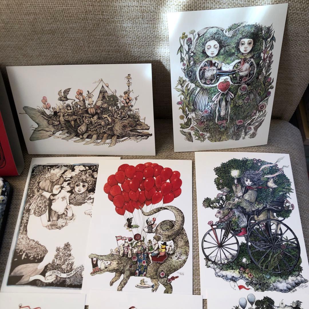 新品☆ヒグチユウコ　サーカス展　オリジナルポストカード(12枚)＋缶ケースセット