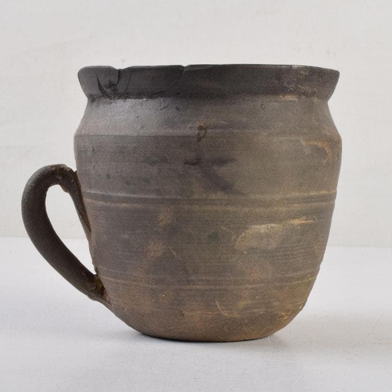 朝鮮美術　須恵器　新羅土器　新羅無細土　持ち手付壷　V　8924