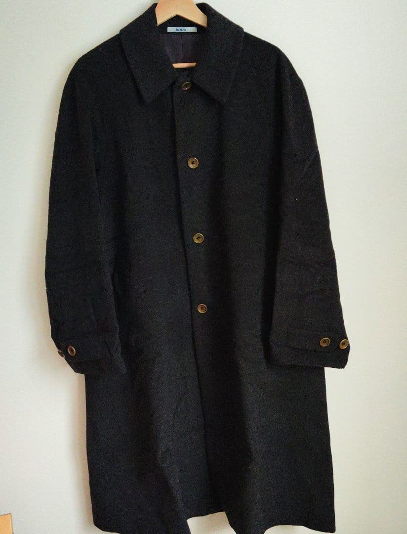 90s KENZO HOMME アンゴラ × ウール　コート　チャコールグレー
