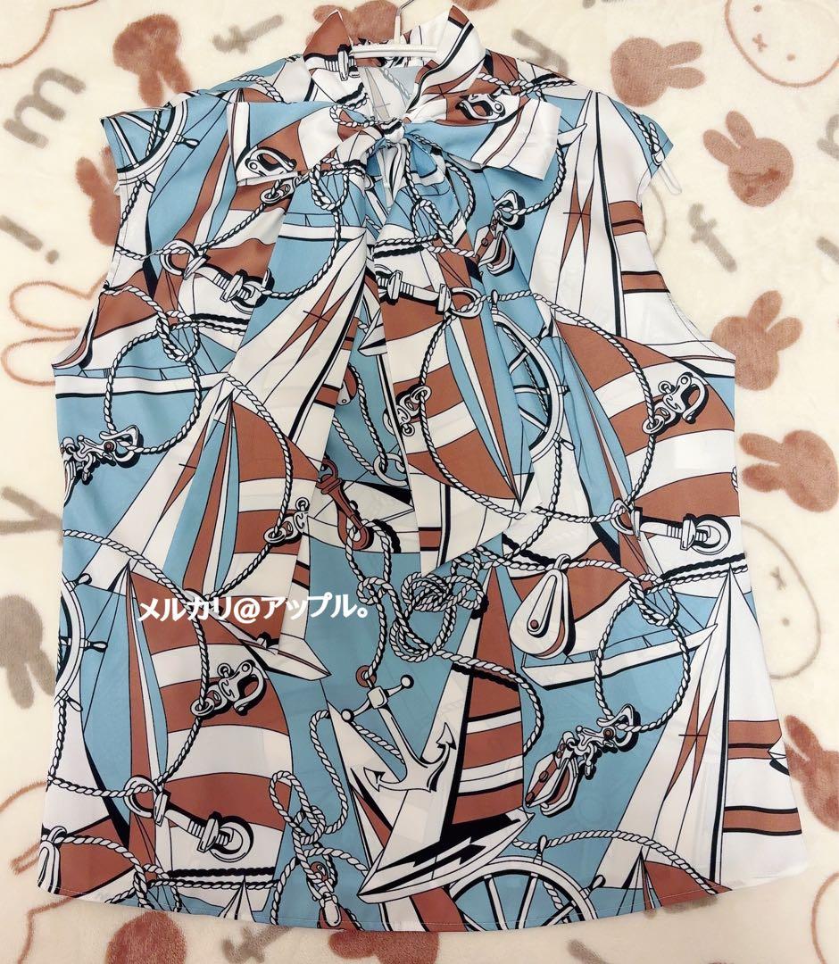 新品タグ有★最終値下げ★ルルウィルビー マリーナプリント ブラウス　2025SS