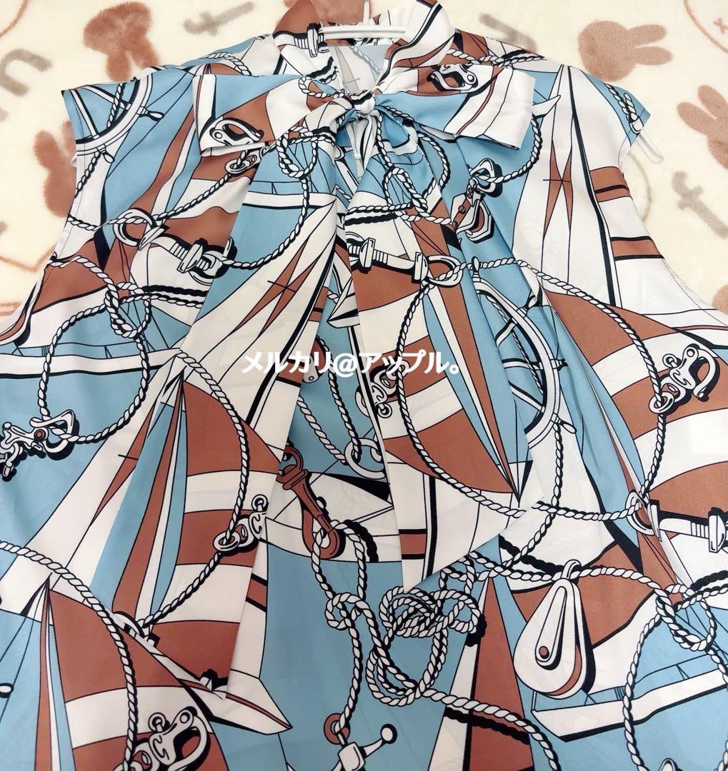 新品タグ有★最終値下げ★ルルウィルビー マリーナプリント ブラウス　2025SS