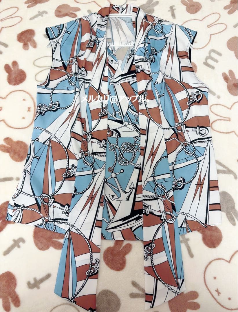 新品タグ有★最終値下げ★ルルウィルビー マリーナプリント ブラウス　2025SS