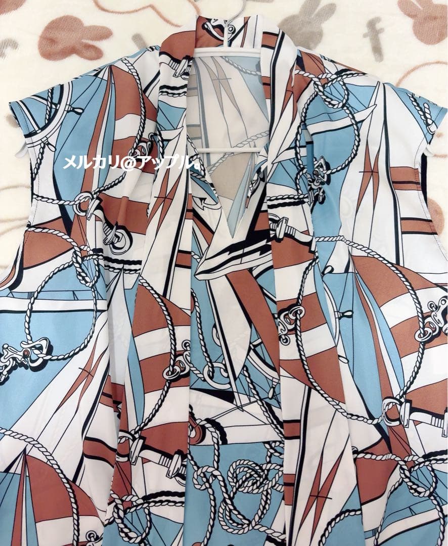 新品タグ有★最終値下げ★ルルウィルビー マリーナプリント ブラウス　2025SS