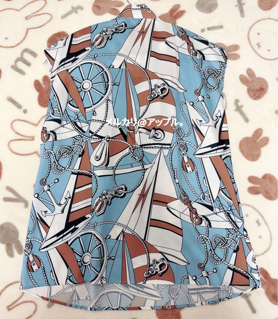 新品タグ有★最終値下げ★ルルウィルビー マリーナプリント ブラウス　2025SS