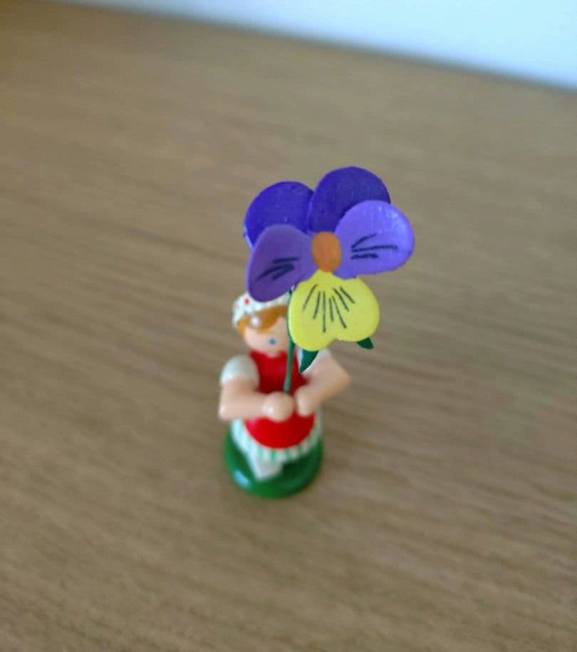 ドイツ木製人形3体セット ブルーメンキンダー春 フラワーチルドレン