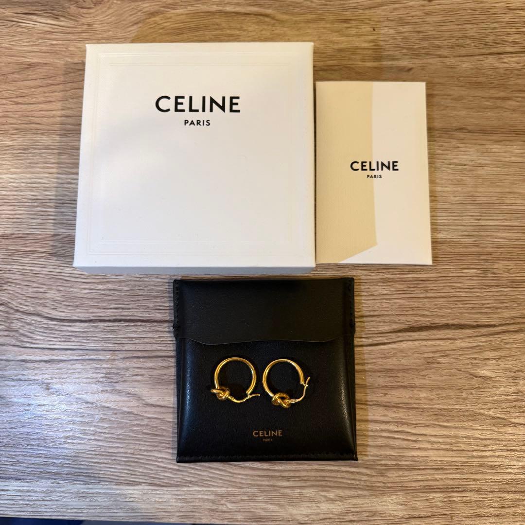 CELINE ゴールドフープピアス