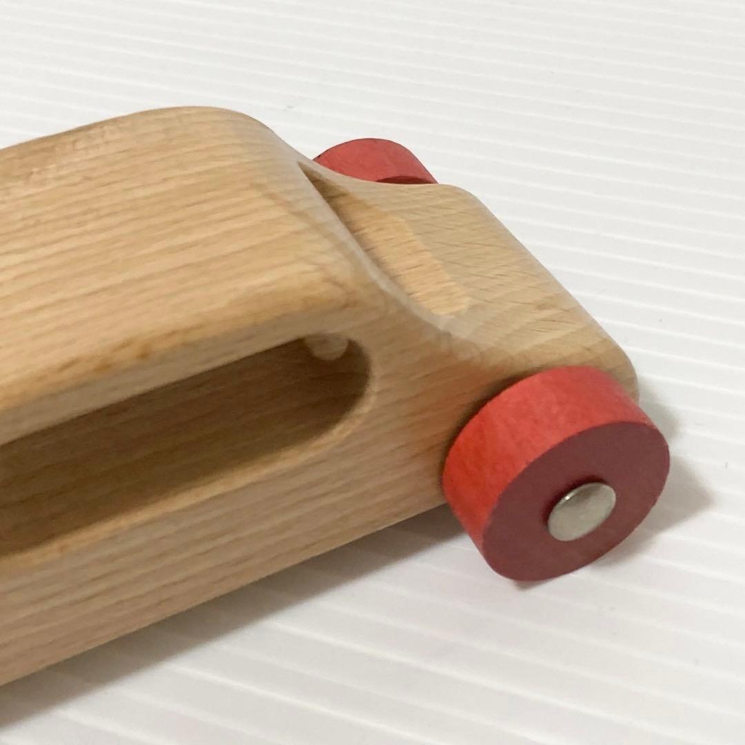 デュシマ社 木製 赤いカー 白木 デュシマ鉄橋 知育玩具