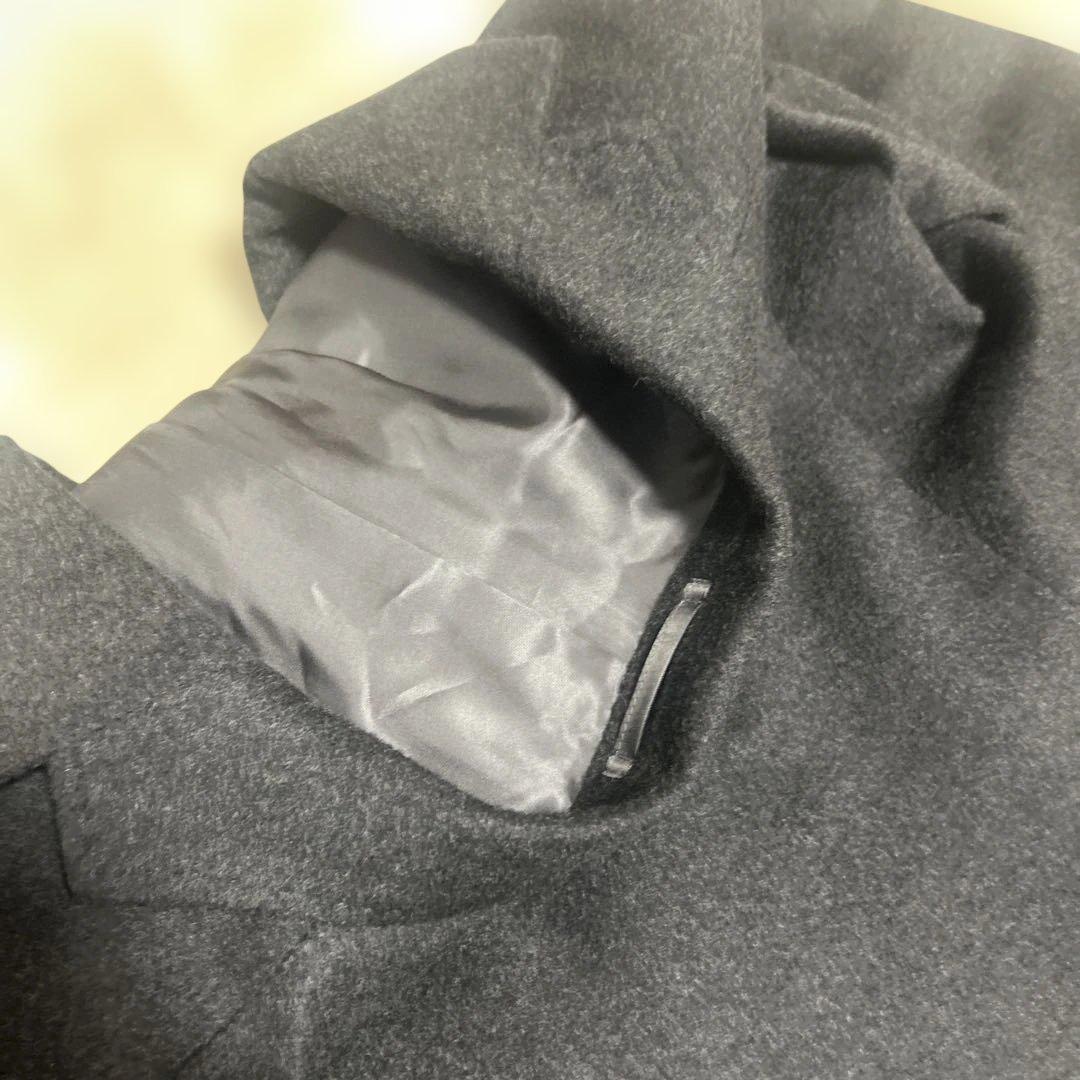 【未使用級】鎌倉シャツ × COLOMBO カシミヤ チェスターコート 黒 XL