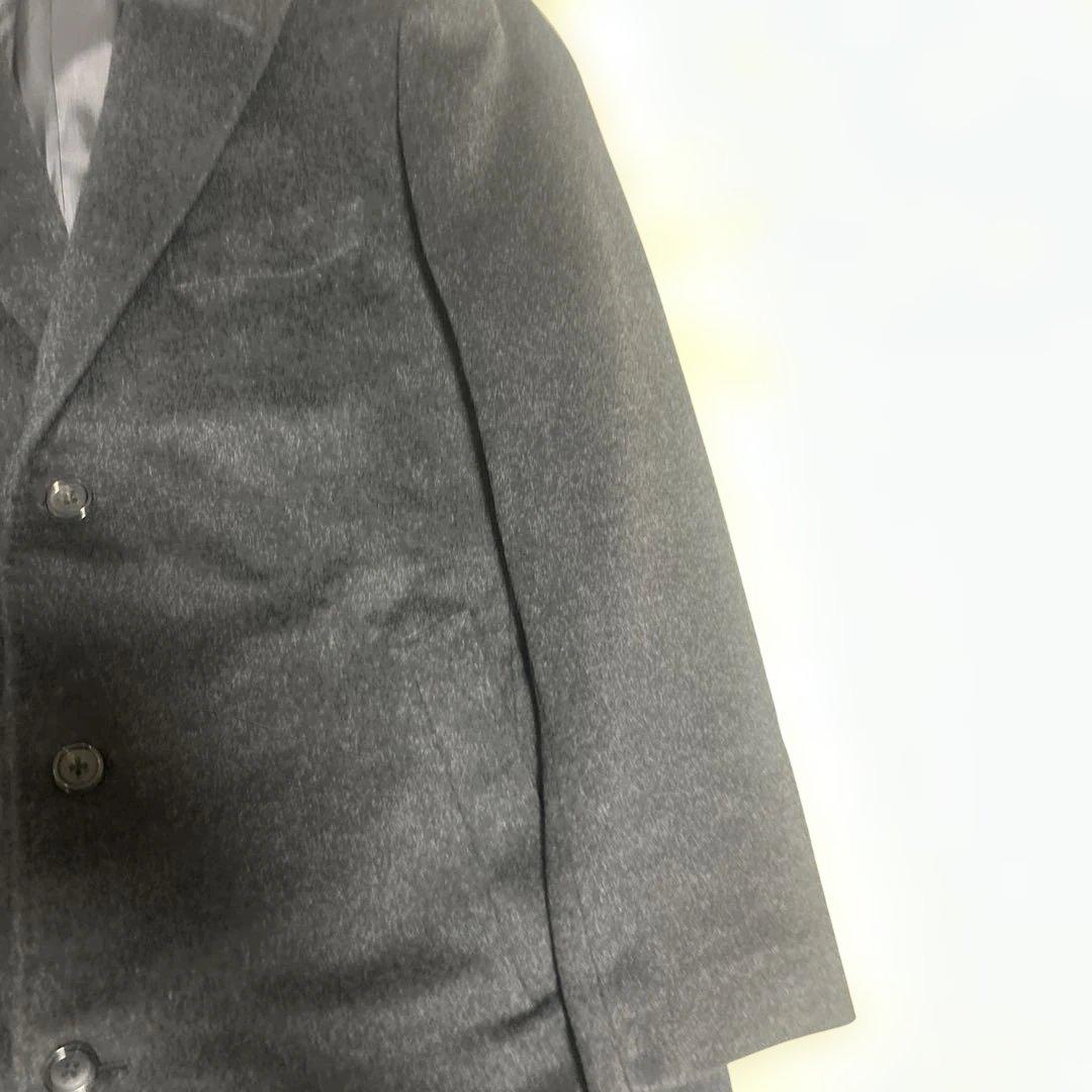 【未使用級】鎌倉シャツ × COLOMBO カシミヤ チェスターコート 黒 XL