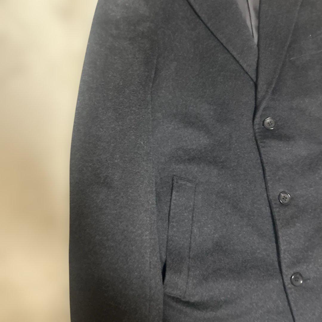 【未使用級】鎌倉シャツ × COLOMBO カシミヤ チェスターコート 黒 XL