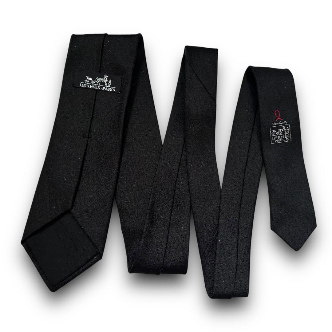 美品✨HERMES ネクタイ　エルメス　ソリッド　ラメ　無地　華やか　結婚式