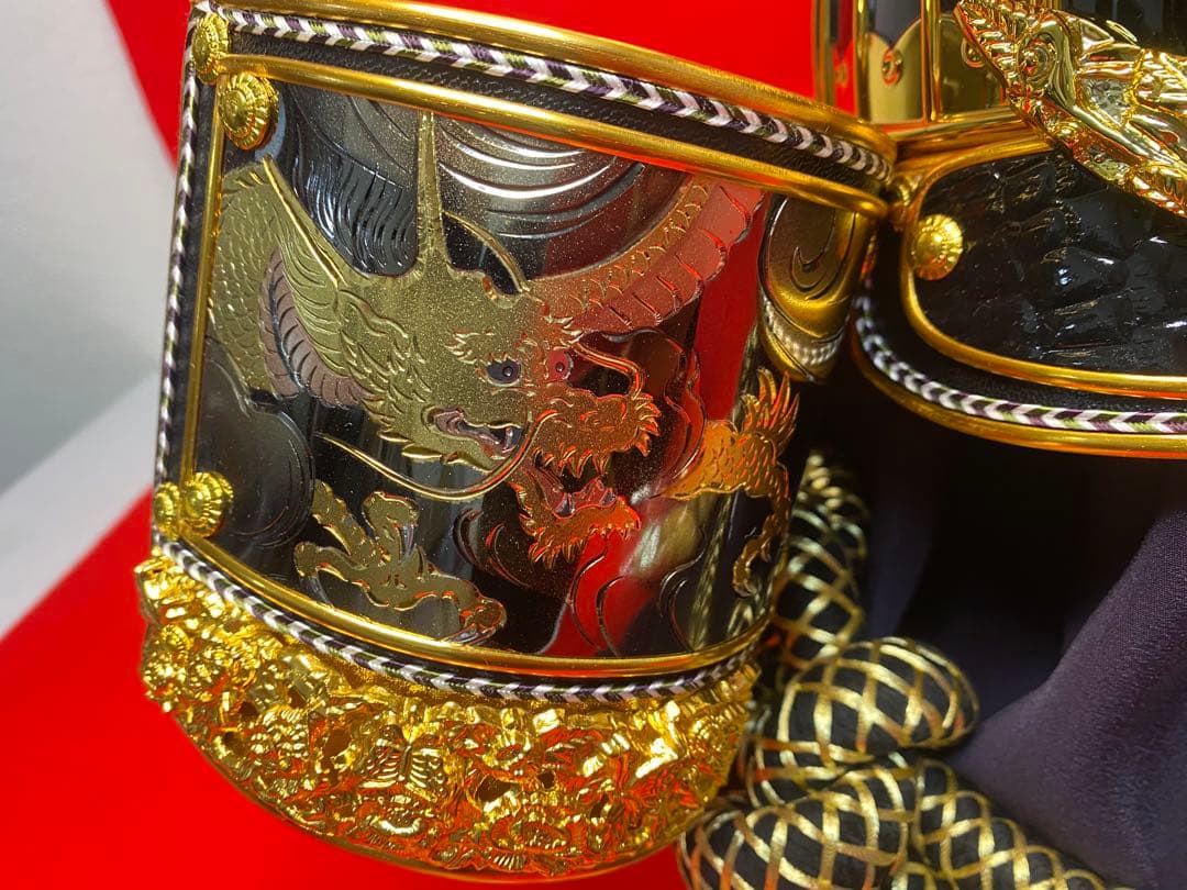 東京久月　五月人形　徳川家康　着用兜飾り　正絹糸　着用できる兜