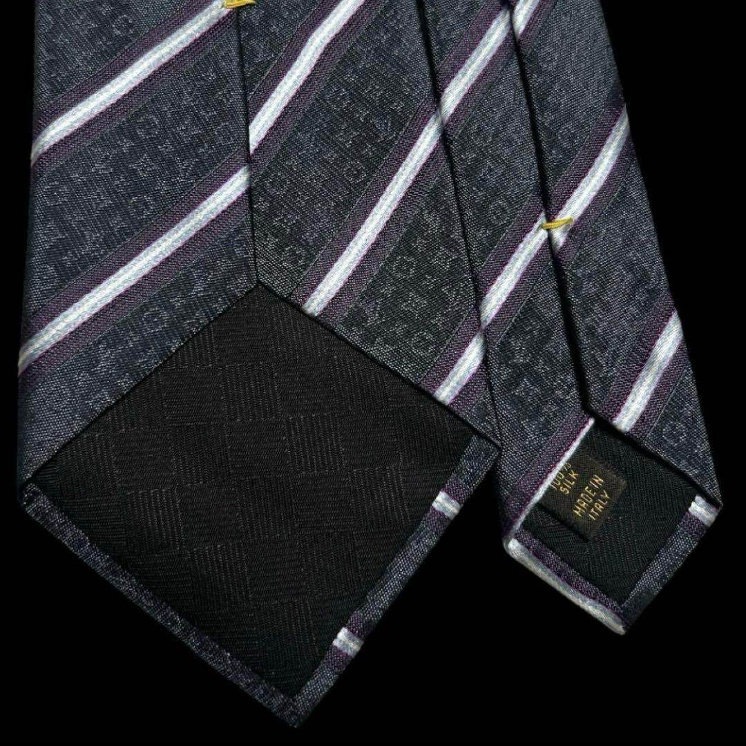 未使用級　世界最高峰ルイヴィトン モノグラム　ストライプ　ネクタイ