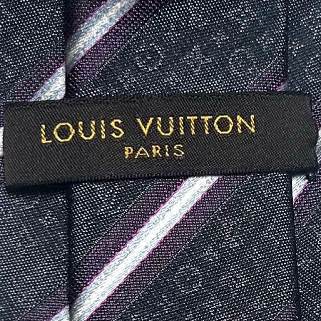 未使用級　世界最高峰ルイヴィトン モノグラム　ストライプ　ネクタイ